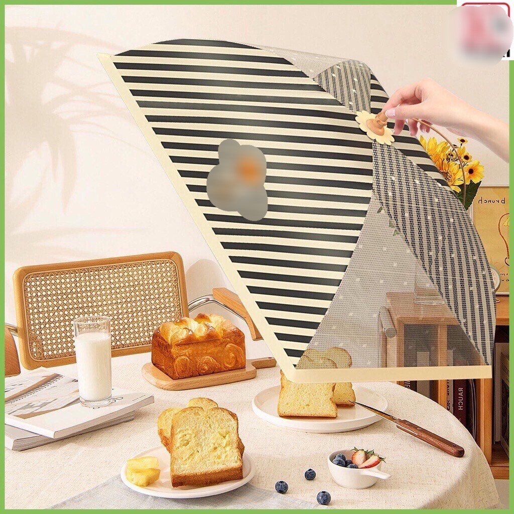 Chụp lồng bàn đậy thức ăn gấp gọn , giữ nhiệt và bảo vệ đồ ăn sạch sẽ , chất liệu an toàn có móc treo tiện lợi