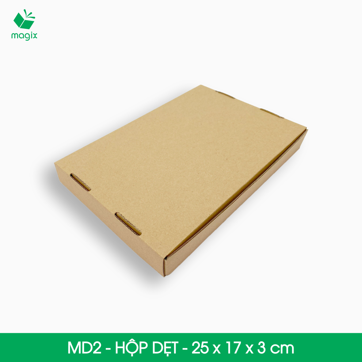 MD2 - 25x17x3 cm - 25 Thùng hộp carton trơn đóng hàng