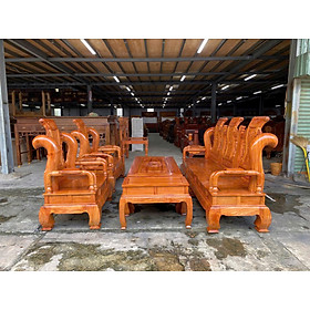 Bộ ghế gỗ Tần Thuỷ Hoàng Tundo gỗ Hương Đá tiện Tay 12 sang trọng