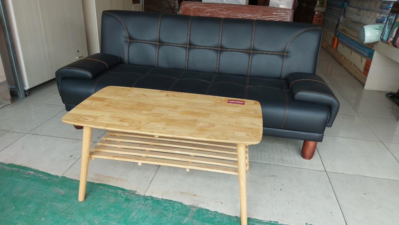 Sofa giường da xuất Nhật Juno Sofa Giường 1m8 x 1m1 x cao 45 cm ( Tặng bàn gỗ tự nhiên 50 x 100 cm )