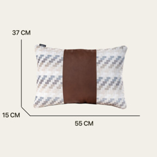Gối sofa tựa lưng hình chữ nhật dài cao cấp, kết hợp da bò thật và vải DVG6002Z | REEKO