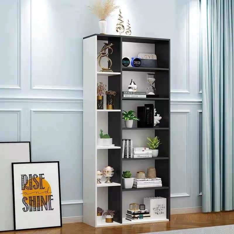 Kệ Sách Gỗ Nội Thất 6 Tầng 2 Màu Kết Hợp. C130 x D60 x R17cm. Kệ Gỗ Trang Trí Decor Nhà Cửa Gỗ MDF Phủ Melatium Cao Cấp