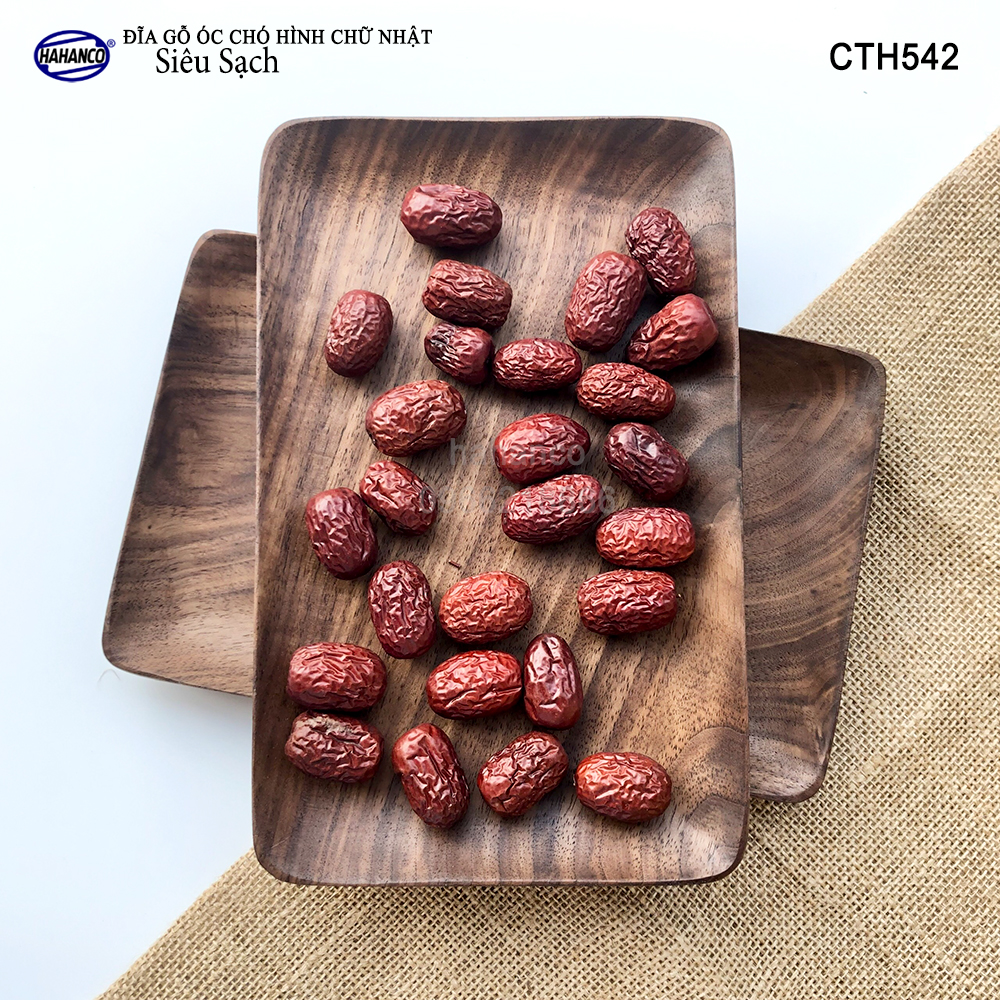 Khay/Đĩa chữ nhật gỗ Óc Chó nhập khẩu Mỹ nguyên khối - hàng Xuất Khẩu Châu Âu - CTH542 - đựng đồ ăn/trang trí - đĩa bánh mì/trái cây/ bít tết/ pizza/ phụ kiện chụp ảnh, bày món ăn trong nhà hàng - Sang trọng trên bàn ăn