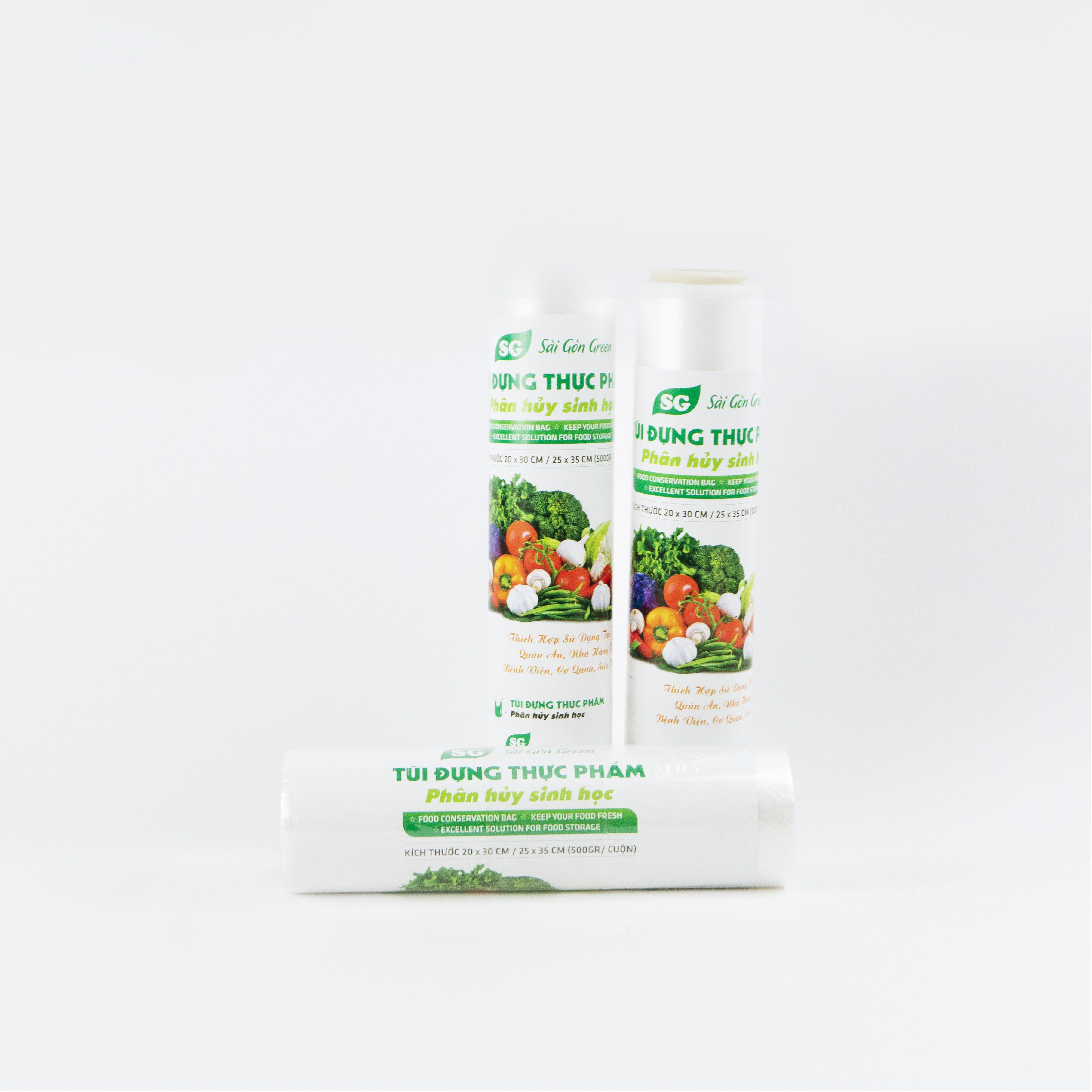 Set 3 cuộn túi đựng thực phẩm tự phân hủy sinh học