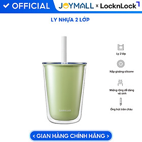 Ly nhựa 2 lớp LocknLock Bubble Tea Cold Cup màu xanh lá HAP529GRN 720ml, Hàng chính hãng, kèm ống hút trân châu - JoyMall