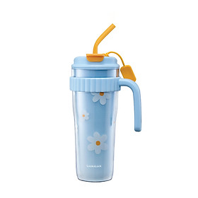 Ly nhựa 2 lớp LocknLock HAP538 Spring Double Wall Cold Cup - Dung tích 890ML - Kèm ống hút