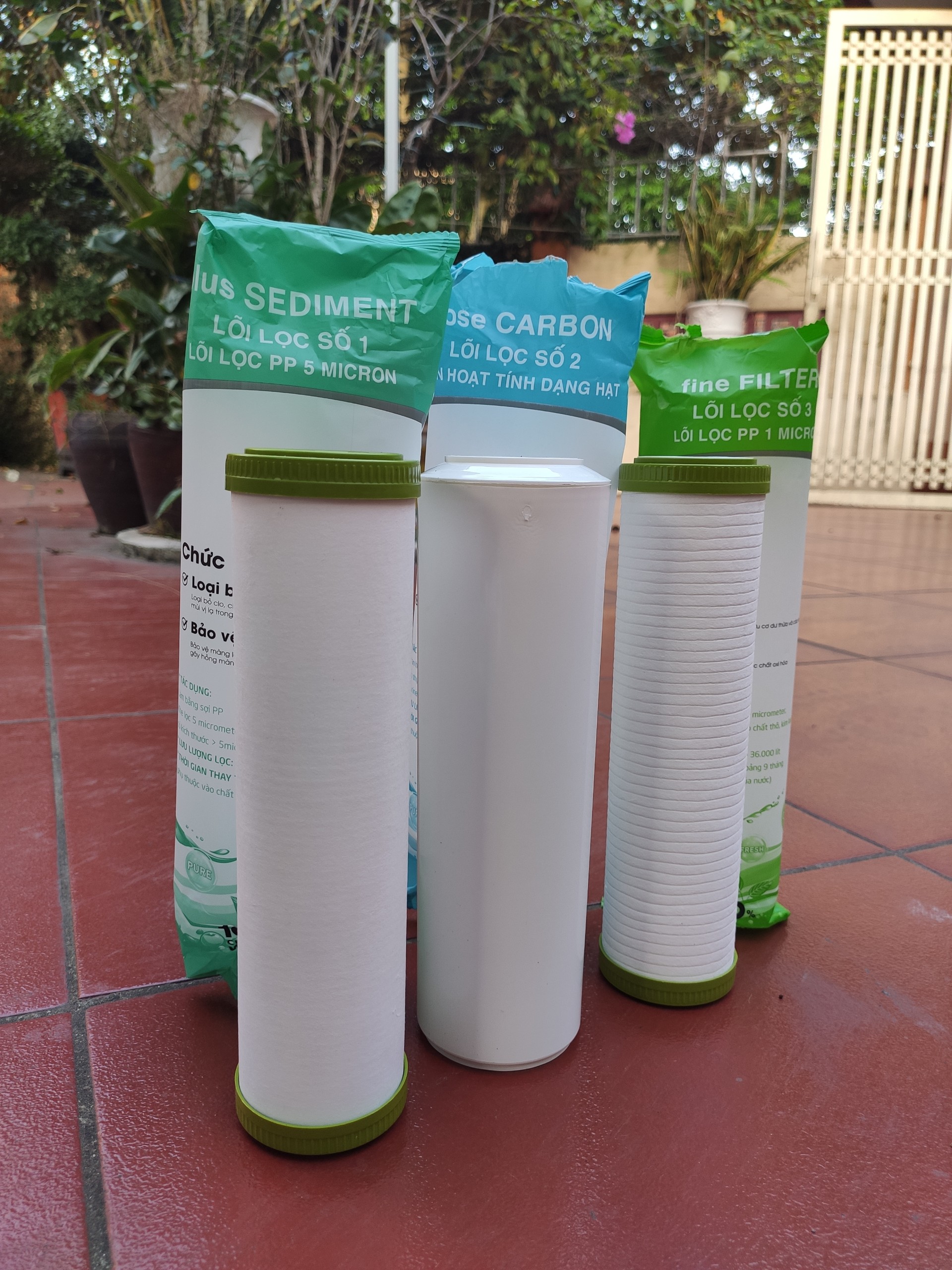 Bộ 3 LÕI LỌC NƯỚC số 1,2,3 lõi lọc thô dùng cho máy lọc nước R.O gia đình