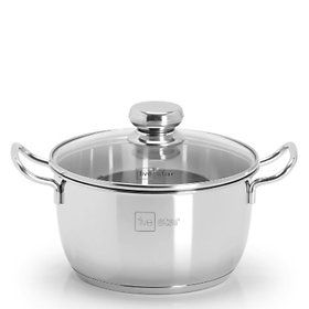 Nồi inox 430 FIVESTAR Standard 3 đáy  NL-L1 dùng được bếp từ, nắp inox - kính, quai đũa, size16,18,20,24cm|GiadụngAnNhiên