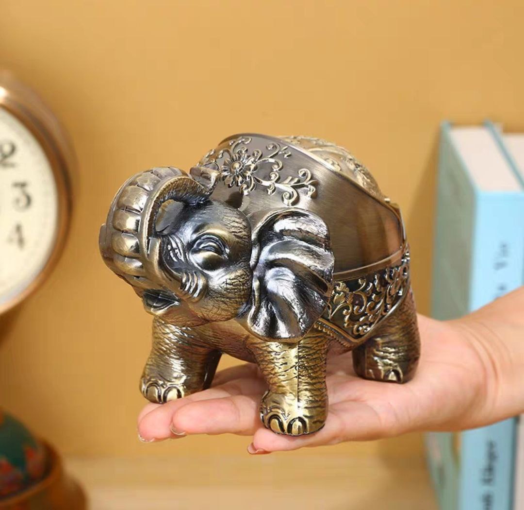 gạt tàn chú voi đứng bằng đồng ( tặng sét 4 cọ vệ sinh vòi ám nội địa nhật )