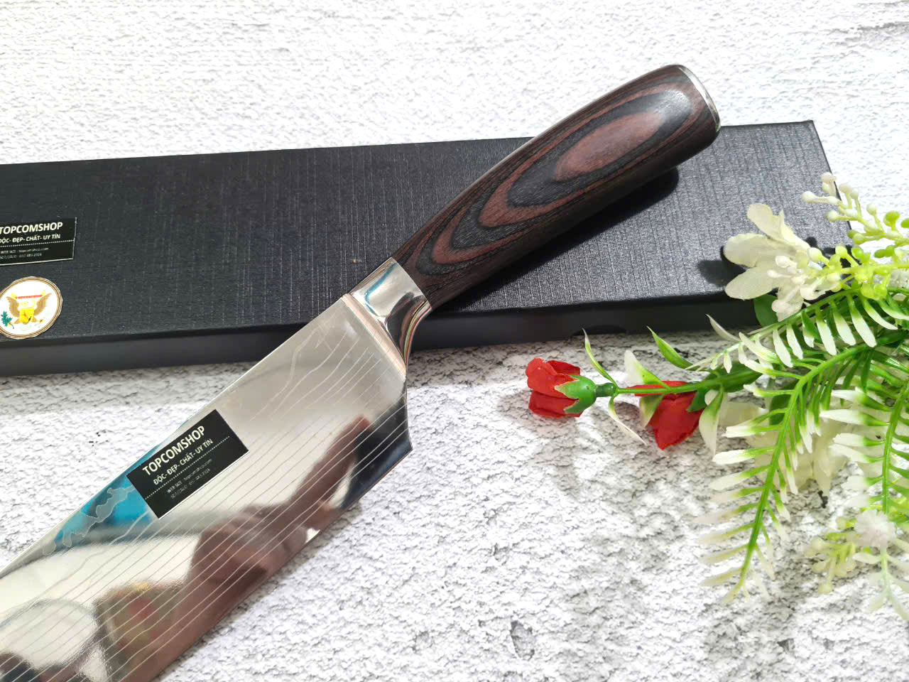 DAO - DAO BẾP NHẬT BẢN USUBA THÉP DAMASCUS MÃ DT125 nt topcomshop vn