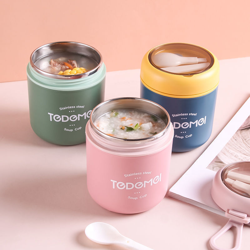 Bình Ủ Cháo TEDEMEL 530ml LÕI INOX KHÔNG GỈ An toàn cho bé - Hàng chính hãng