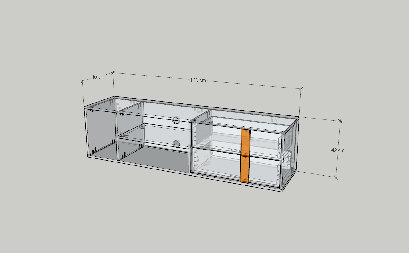 HAPPY FURNITURE , Kệ TV 2 ngăn kéo - SPACE, KTV_088 , 160cm x 40cm x 42cm DxRxC