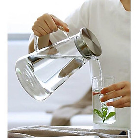 Bình nước thuỷ tinh siêu chịu nhiệt 400 độ C cao cấp 1 lít 