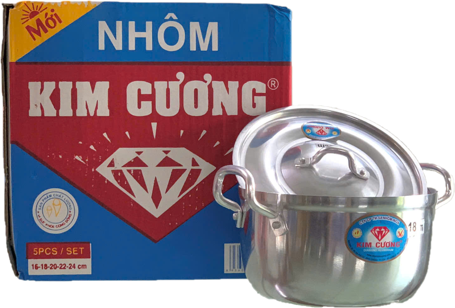 Nồi Thái bóng Kim Cương lẻ ( 16cm - 18cm - 20cm - 22cm - 24cm - 26cm )