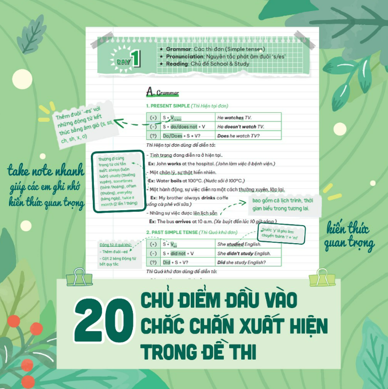 Sách Take Note vào 10 - Ghi chú nhanh ôn thi cấp tốc vào lớp 10 Tiếng Anh (MG)