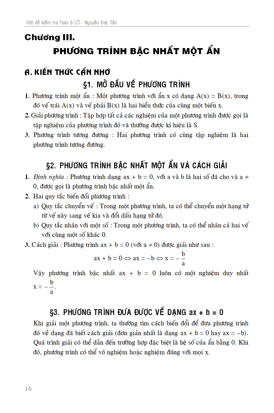 100 Đề Kiểm Tra Toán 8