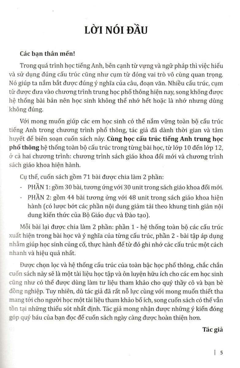 Cùng Học Cấu Trúc Tiếng Anh Trung Học Phổ Thông