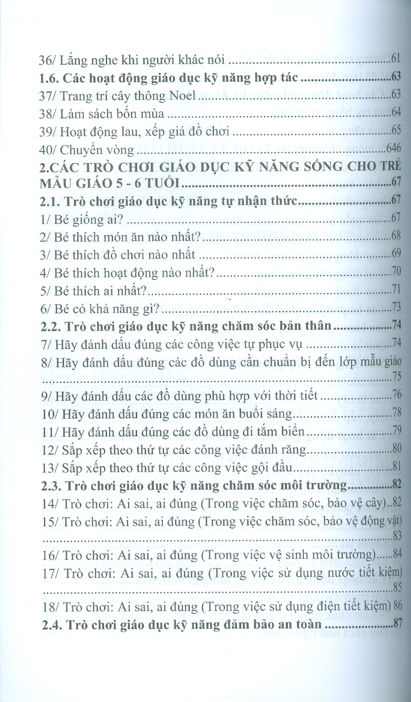 Tuyển Tập Các Hoạt Động Giáo Dục Kỹ Năng Sống Cho Trẻ Mẫu Giáo 5-6 Tuổi