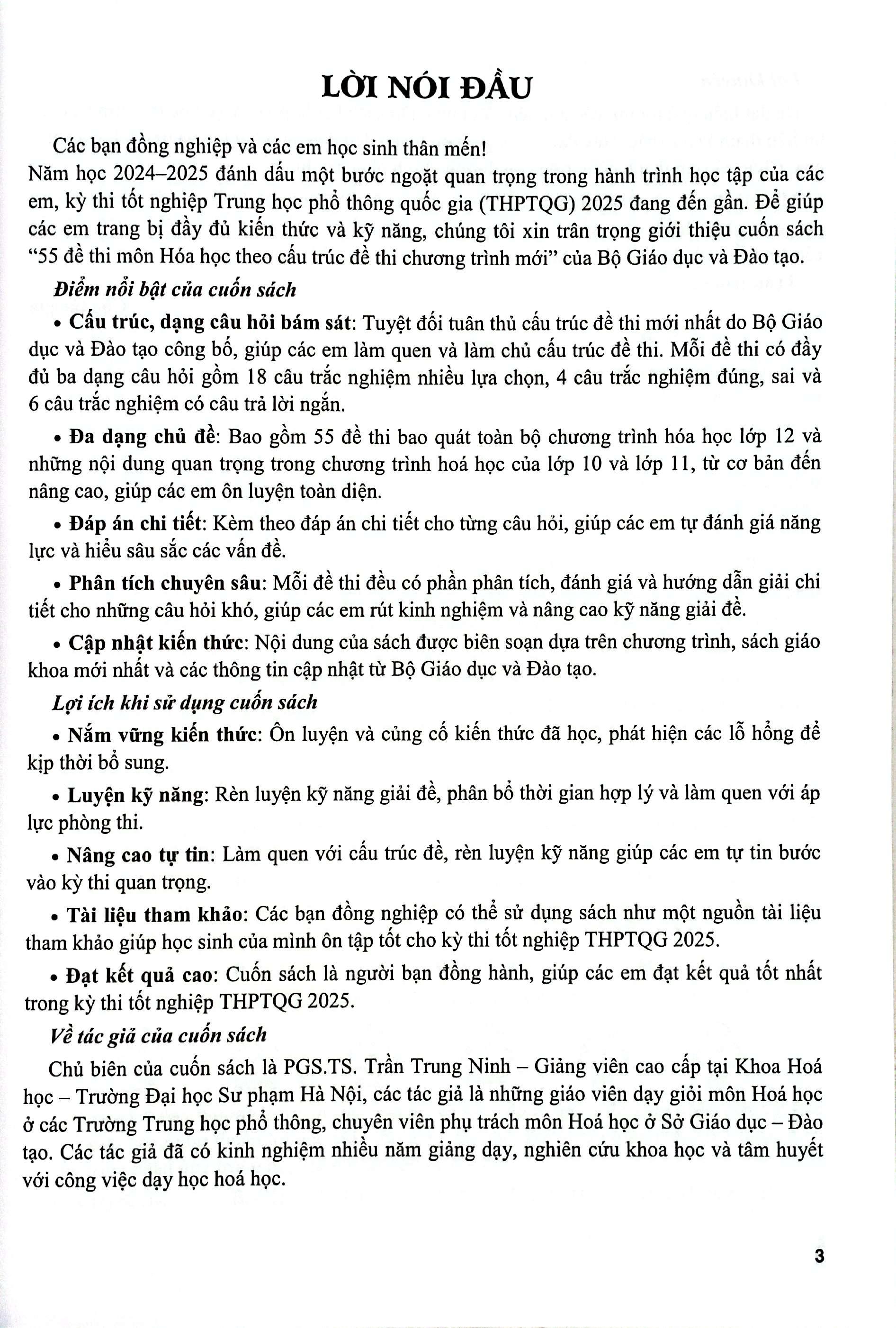 Sách - 55 Đề Thi Môn Hóa Học (Theo Cấu Trúc Đề Thi Chương Trình Mới)
