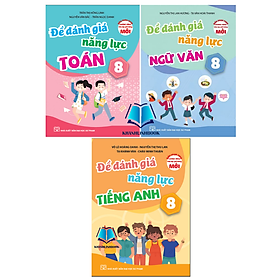 Sách - Đề đánh giá năng lực Toán + Tiếng Việt + Tiếng Anh 8 (KP)