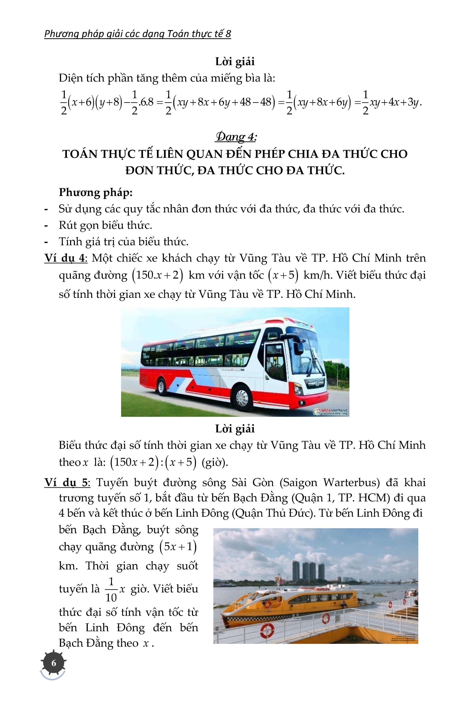 PHƯƠNG PHÁP GIẢI CÁC DẠNG TOÁN THỰC TẾ 8 (Theo chương trình mới)