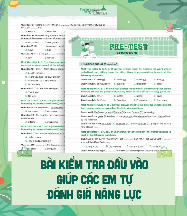 Sách Take Note vào 10 - Ghi chú nhanh ôn thi cấp tốc vào lớp 10 Tiếng Anh (MG)