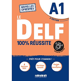 Sách học tiếng Pháp LE DELF A1 100% REUSSITE - EDITION 2021-2022 - LIVRE + DIDIERFLE.APP