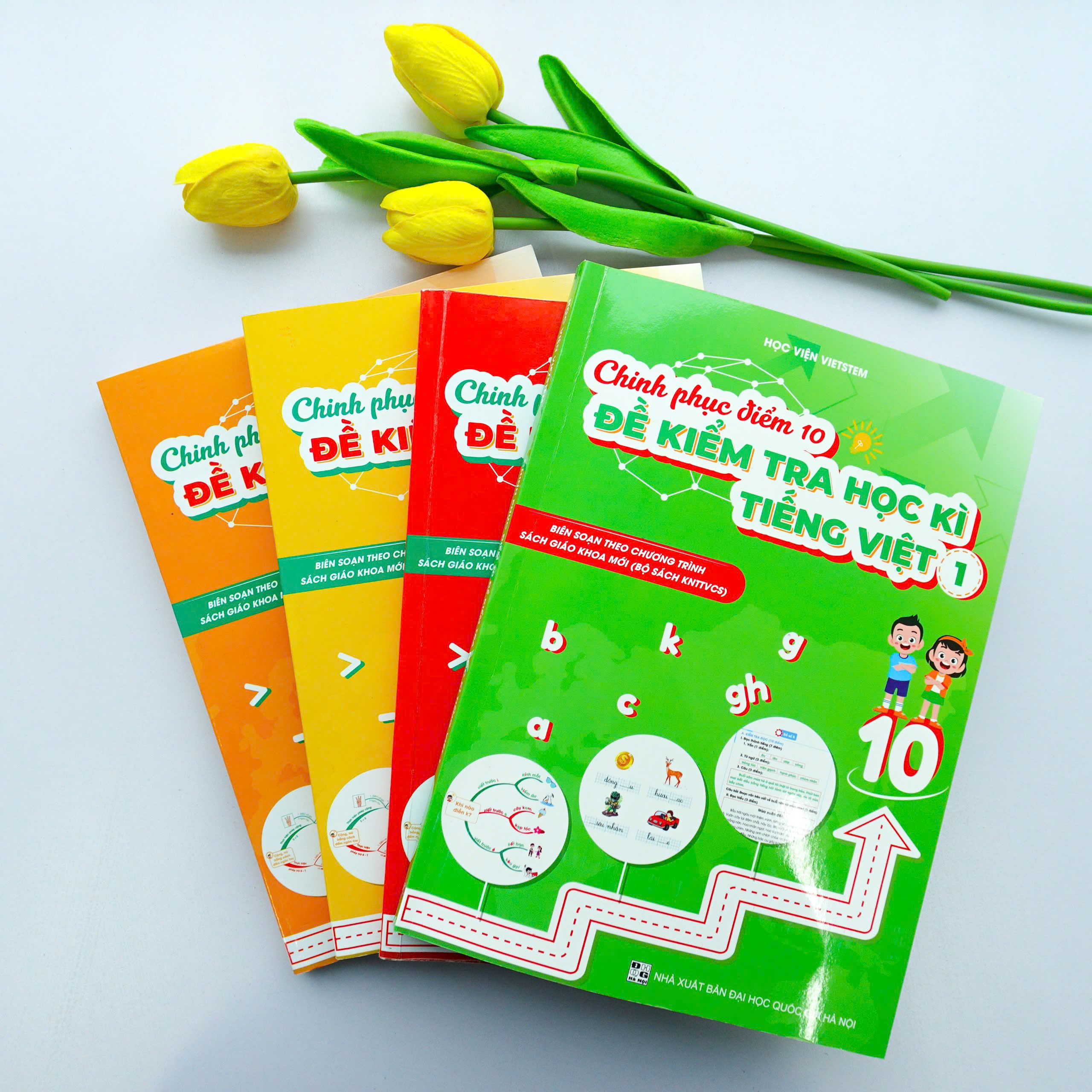 Combo 4 sách Chinh phục điểm 10 đề kiểm tra học kì Toán và Tiếng Việt 1