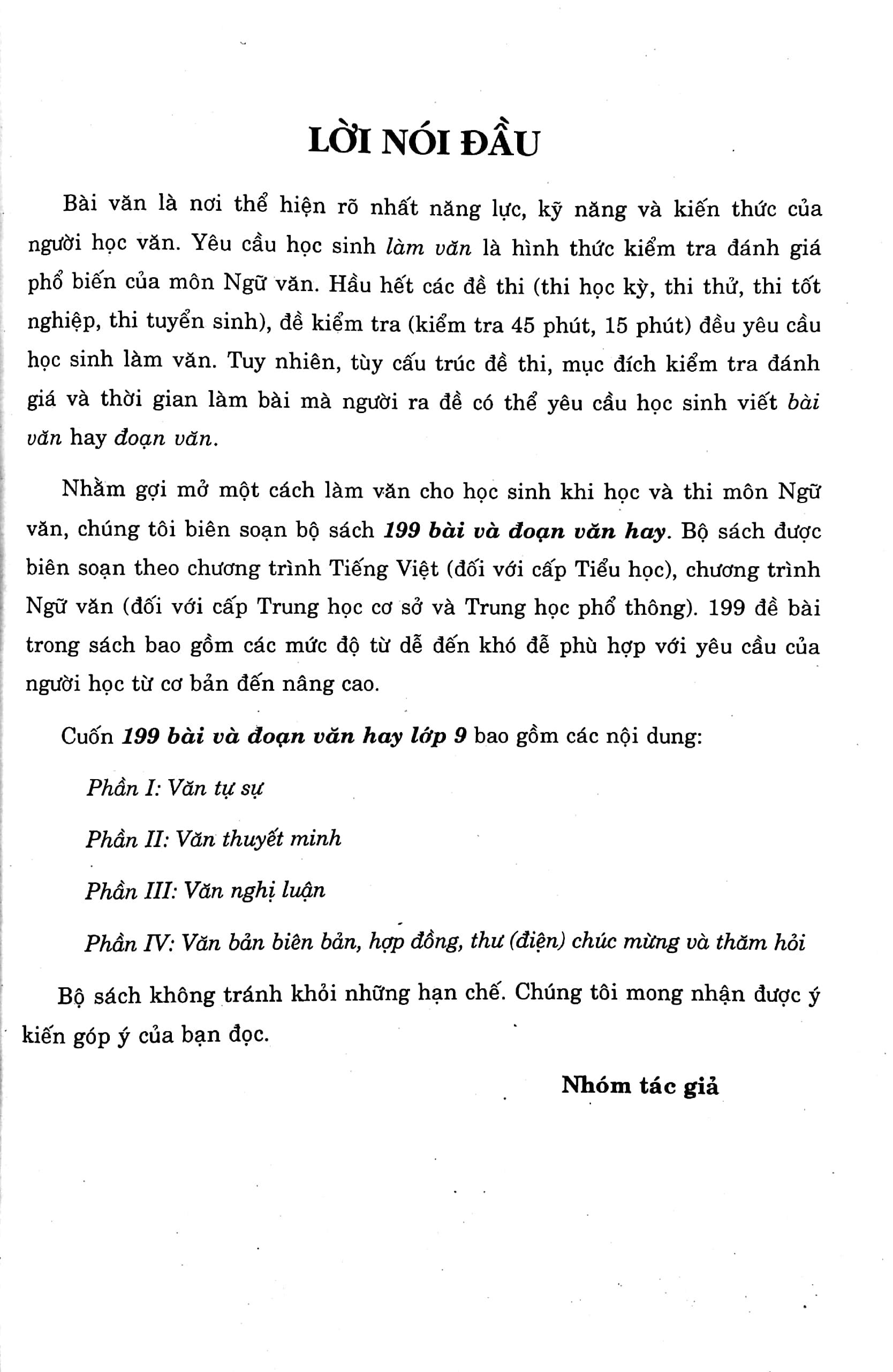 199 Bài Và Đoạn Văn Hay 9 (2020)
