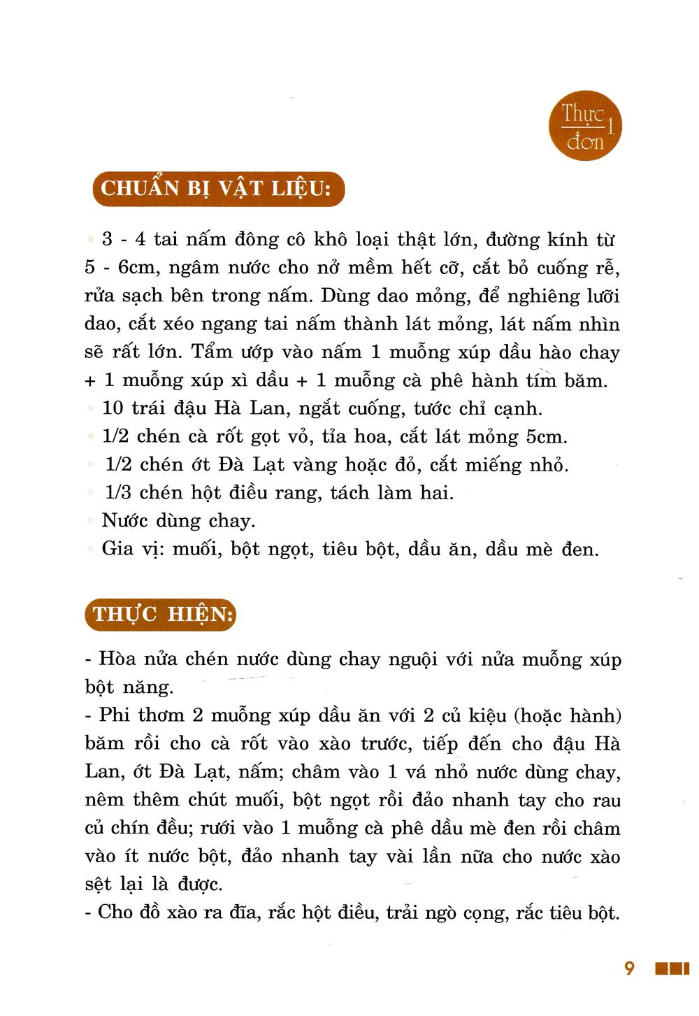 Thực Đơn Cơm Chay 3 Món