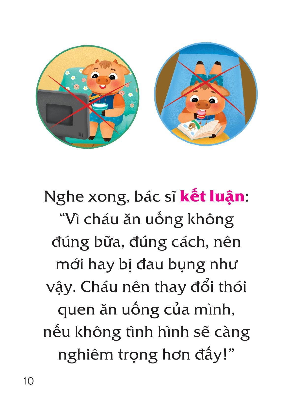 Sách Truyện Tranh Song Ngữ Việt Anh Cho Bé - Ăn Đúng Cách Uống Đúng Mực