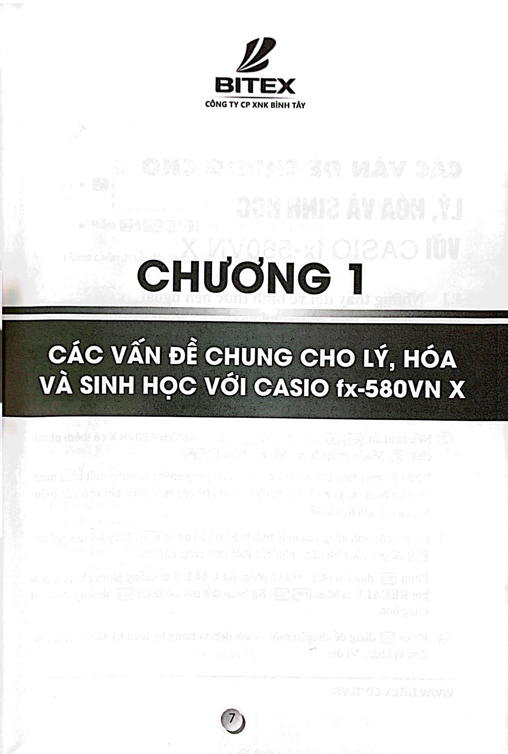 Ứng Dụng Casio Fx - 580Vn X Đối Với Các Môn THPT Lý - Hóa - Sinh