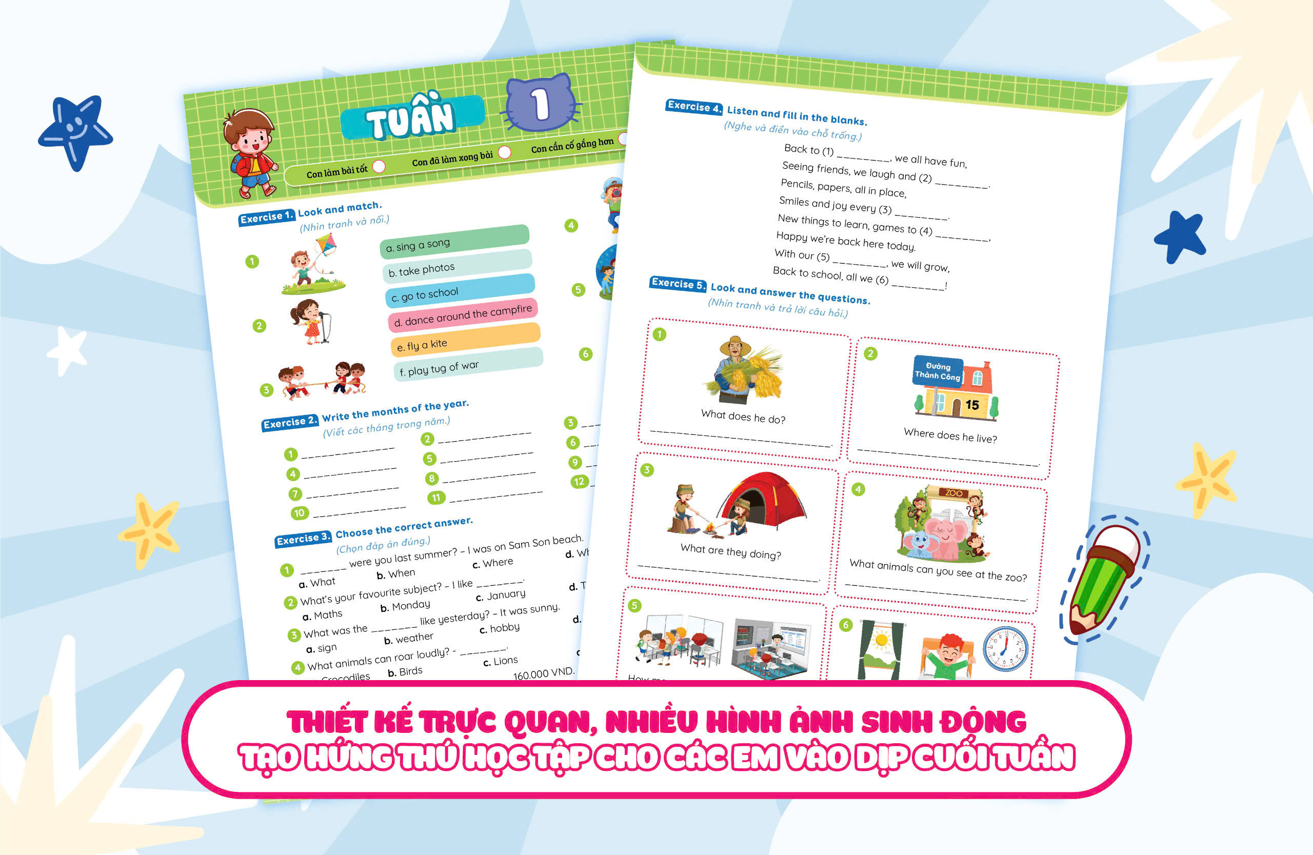 Phiếu bài tập cuối tuần Tiếng Anh lớp 5