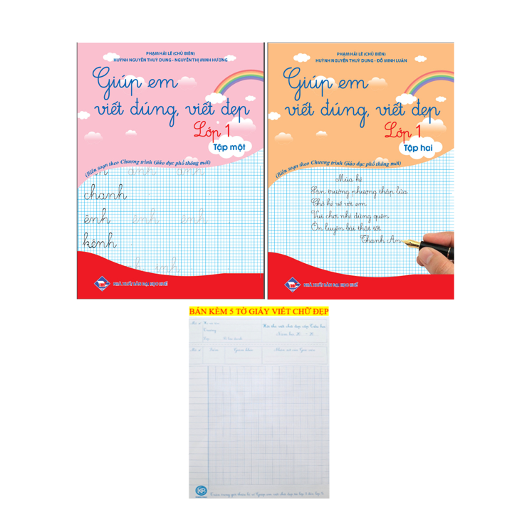 Sách - Combo Giúp em viết đúng viết đẹp lớp 1 tập 1 + 2 (chân trời sáng tạo) (KP) #huongbook