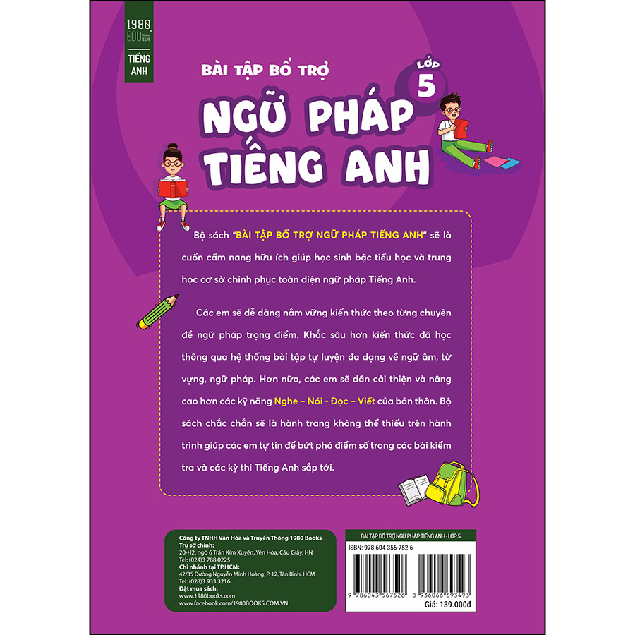 BÀI TẬP BỔ TRỢ NGỮ PHÁP TIẾNG ANH
Lớp 5