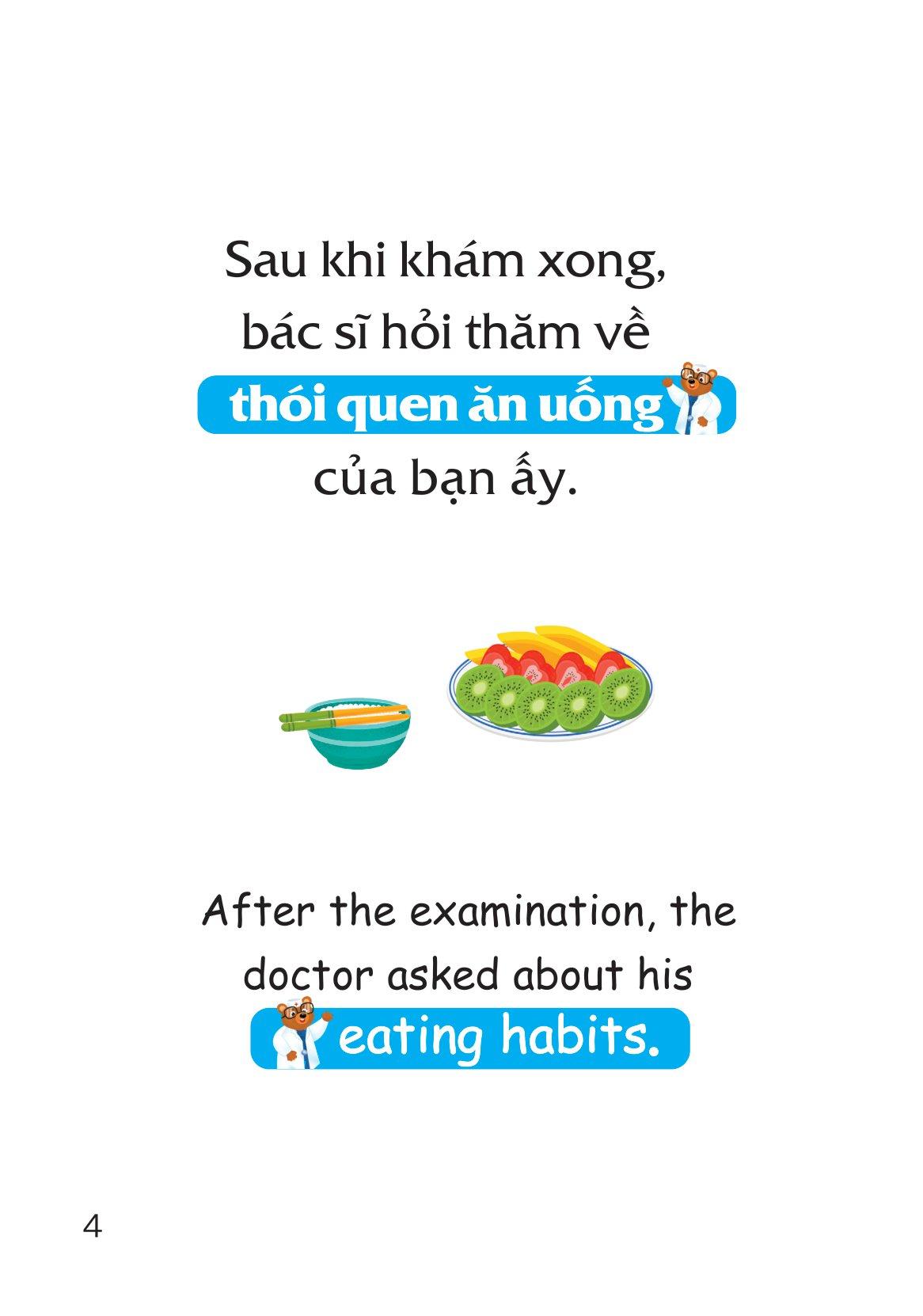 Sách Truyện Tranh Song Ngữ Việt Anh Cho Bé - Ăn Đúng Cách Uống Đúng Mực