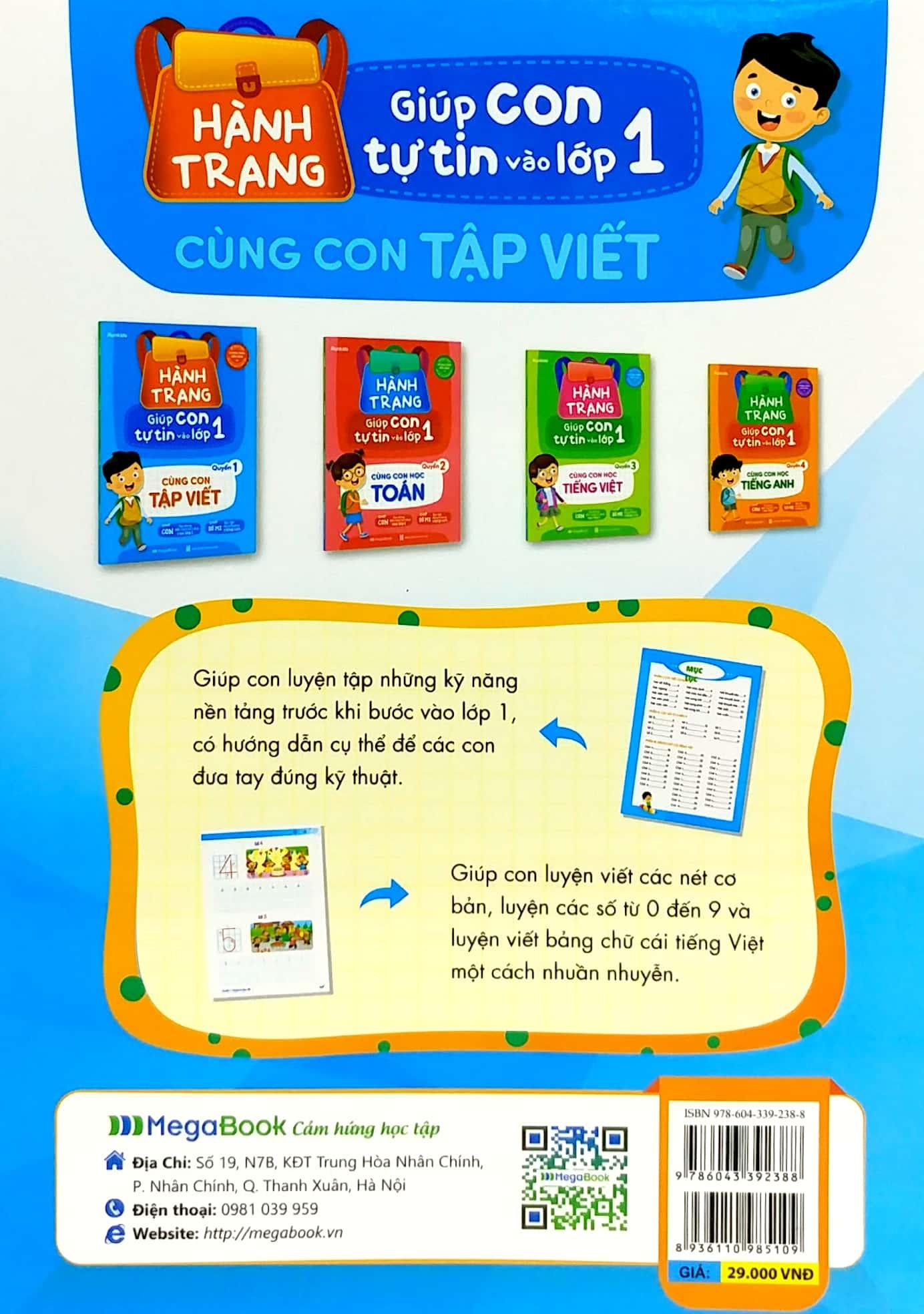 Hành Trang Giúp Con Tự Tin Vào Lớp 1 - Quyển 1: Cùng Con Tập Viết