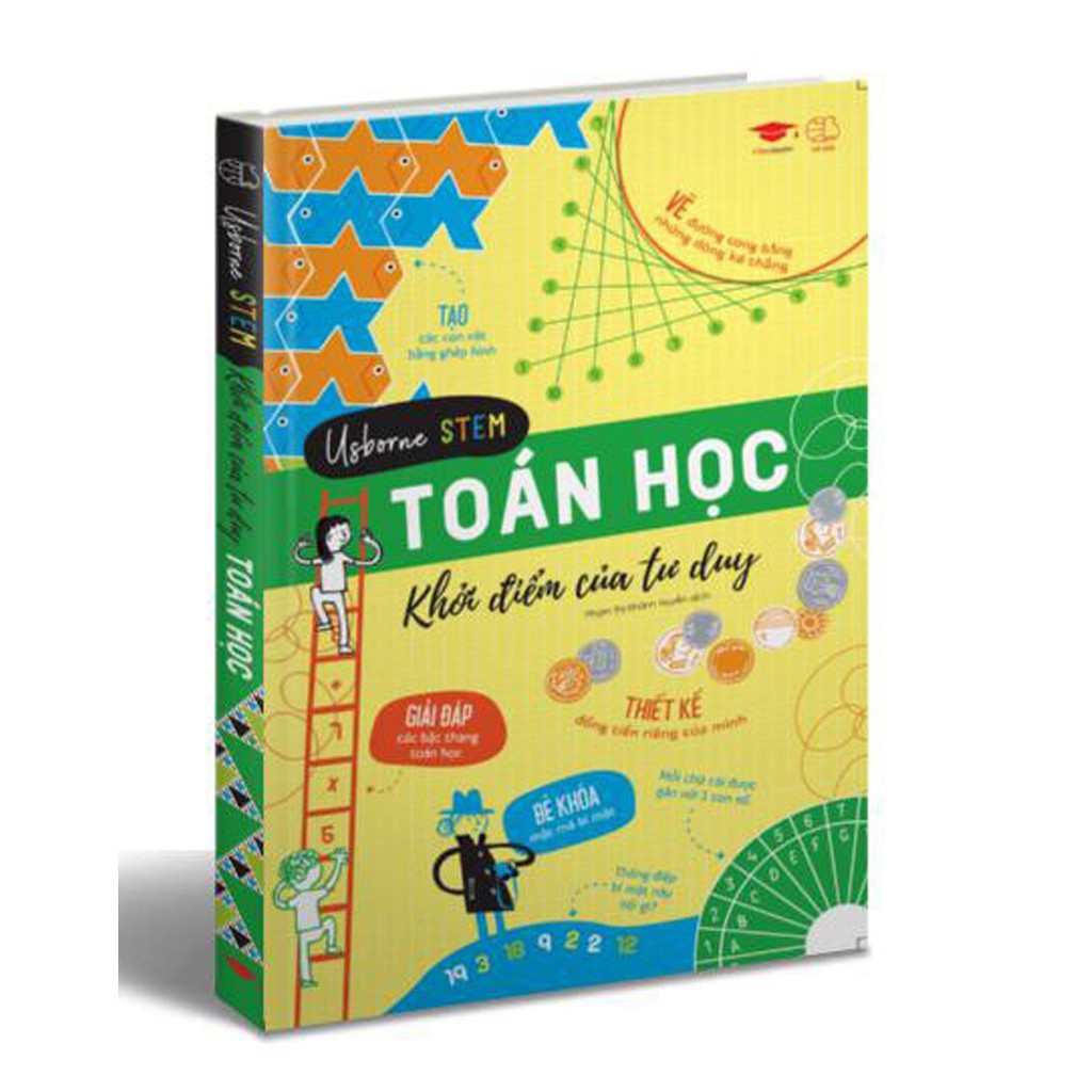 Sách khởi điểm của tư duy toán học kỹ thuật khoa học sách phát triển tư duy cho trẻ 5 - 10 tuổi usborne stem bộ 3 cuốn Á Châu books
