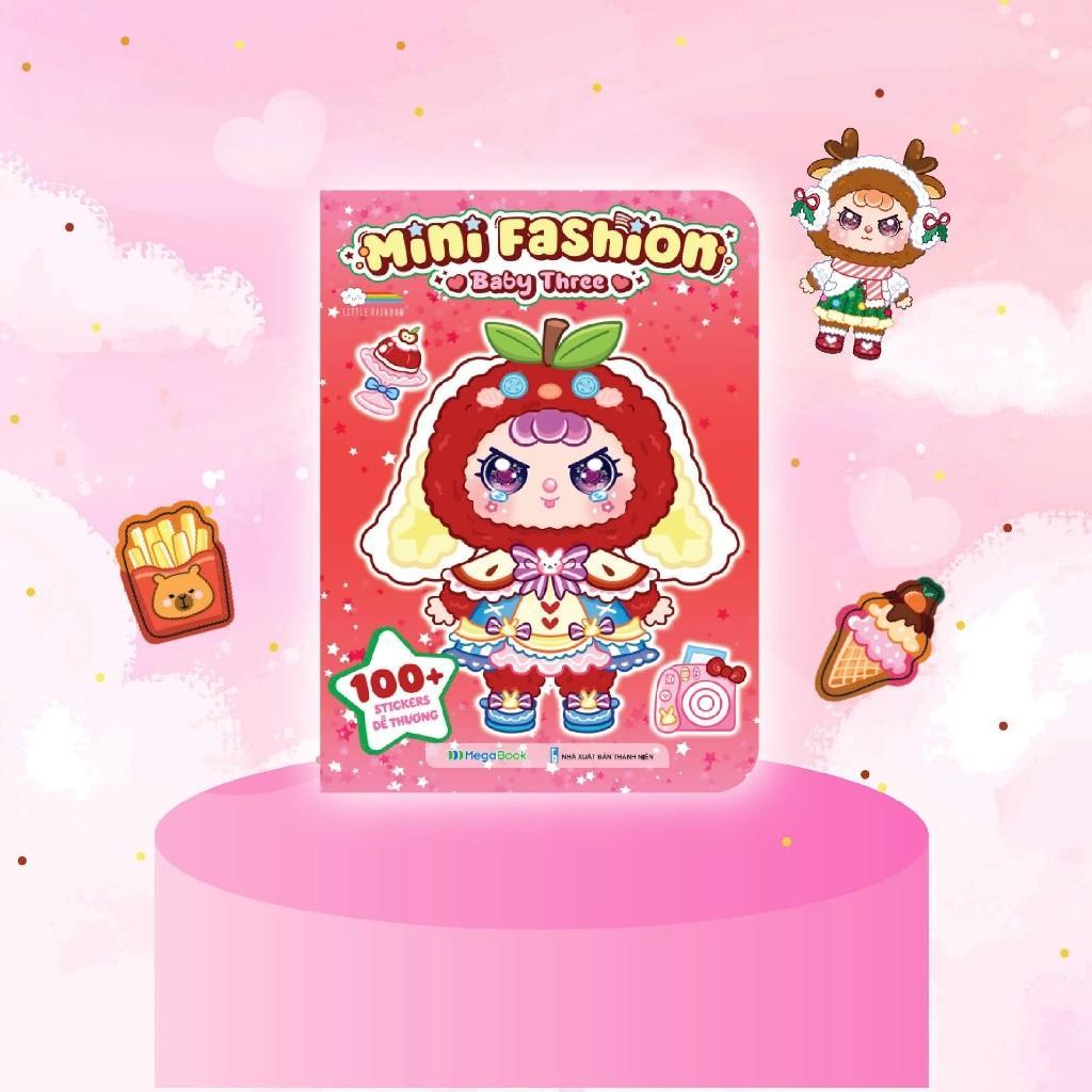 Sách - Mini Fashion - Baby Three - Bóc Dán Hơn 100+ Stickers Váy, Phụ Kiện Xinh Đẹp Cho Bé Gái - Megabook