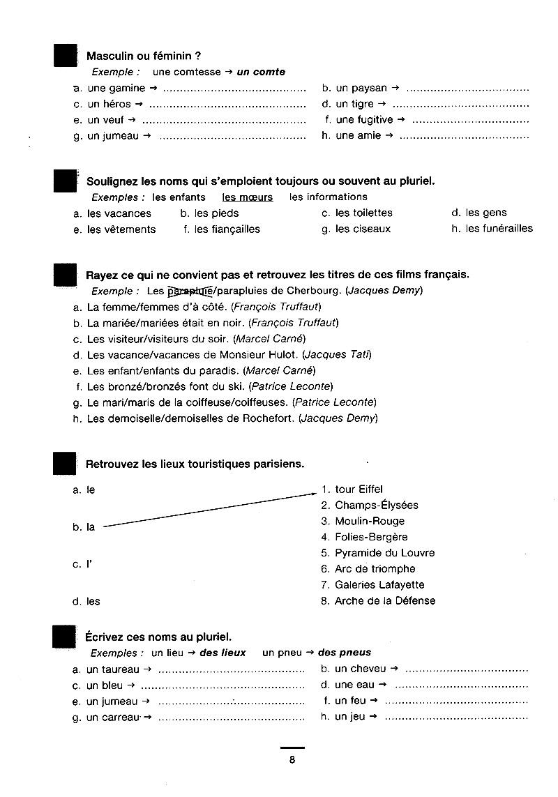450 Nouveaux Exercices - Grammaire (Niveau Débutant)