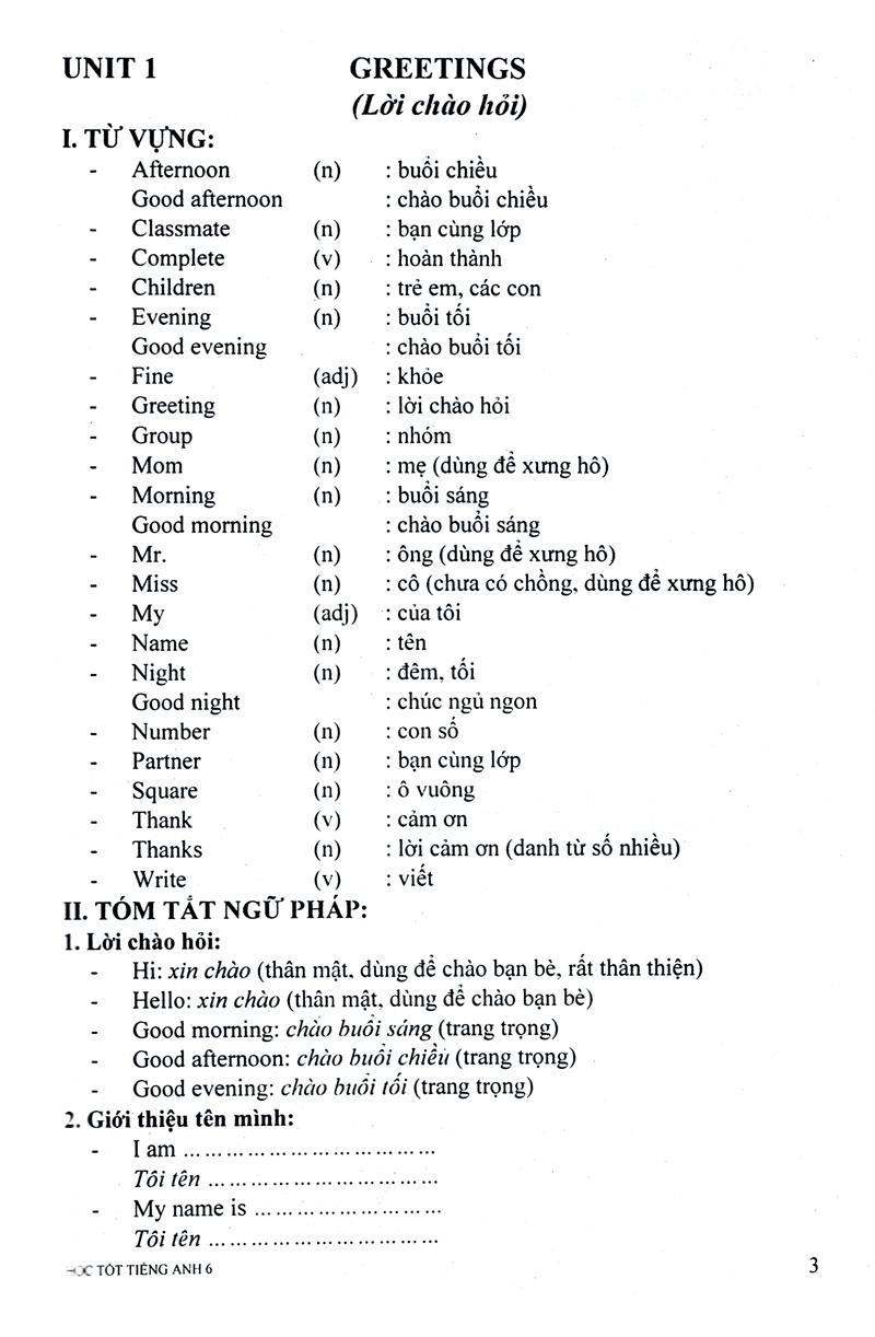 Học Tốt Tiếng Anh Lớp 6 - Tái Bản