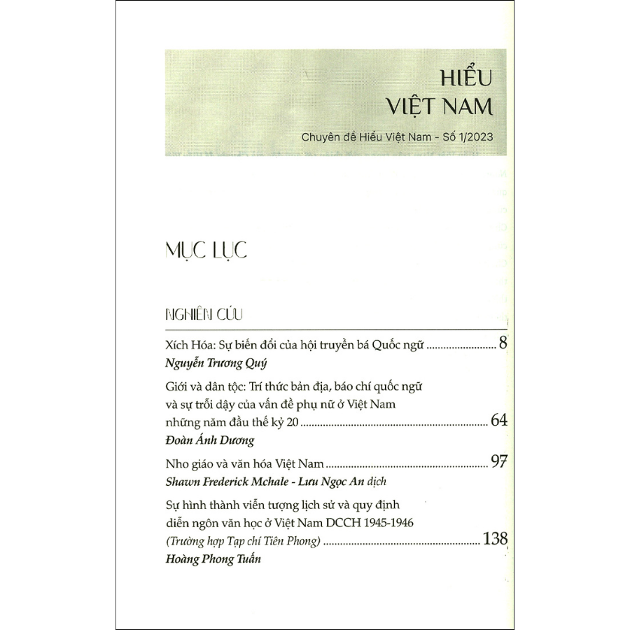 Chuyên Đề Hiểu Việt Nam Số 1
