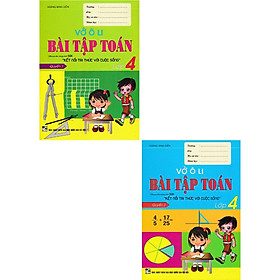 Sách - Vở Ô Li Bài Tập Toán Lớp 4 - Combo 2 Tập - Bám Sát SGK Kết Nối Tri Thức Với Cuộc Sống - Hồng Ân