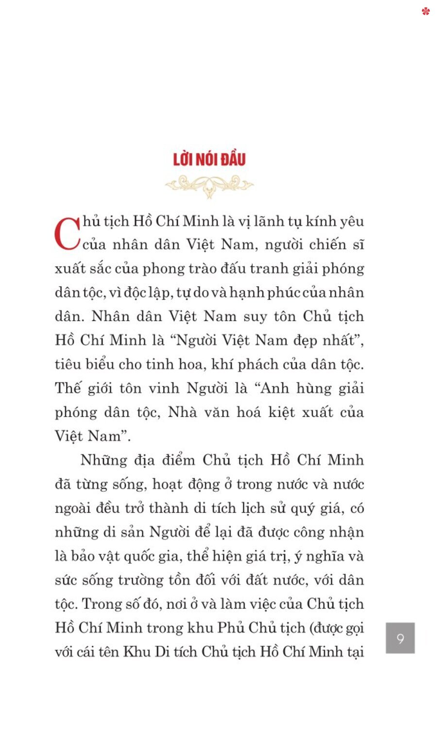 Nơi ở và làm việc của Chủ tịch Hồ Chí Minh tại Khu Phủ Chủ tịch - Hà Nội - bản in 2025