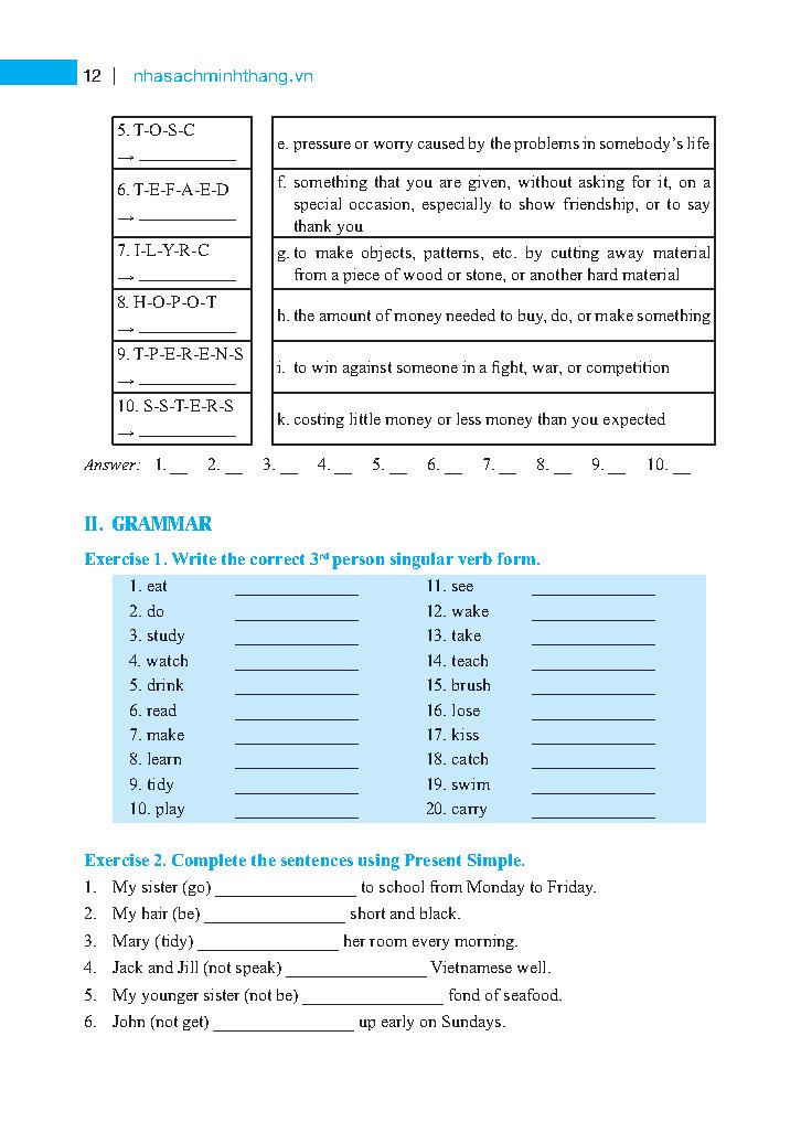 Global Success - Bài Tập Tiếng Anh Lớp 7 (Không Đáp Án)