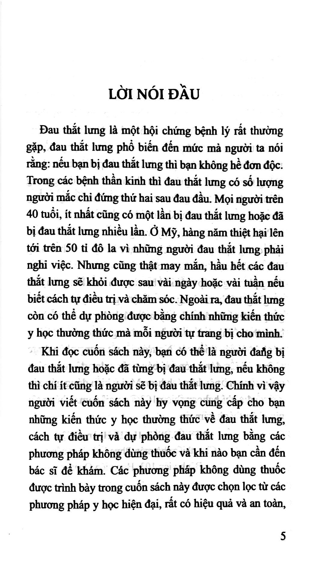 Tự Điều Trị Và Dự Phòng Đau Thắt Lưng Không Dùng Thuốc