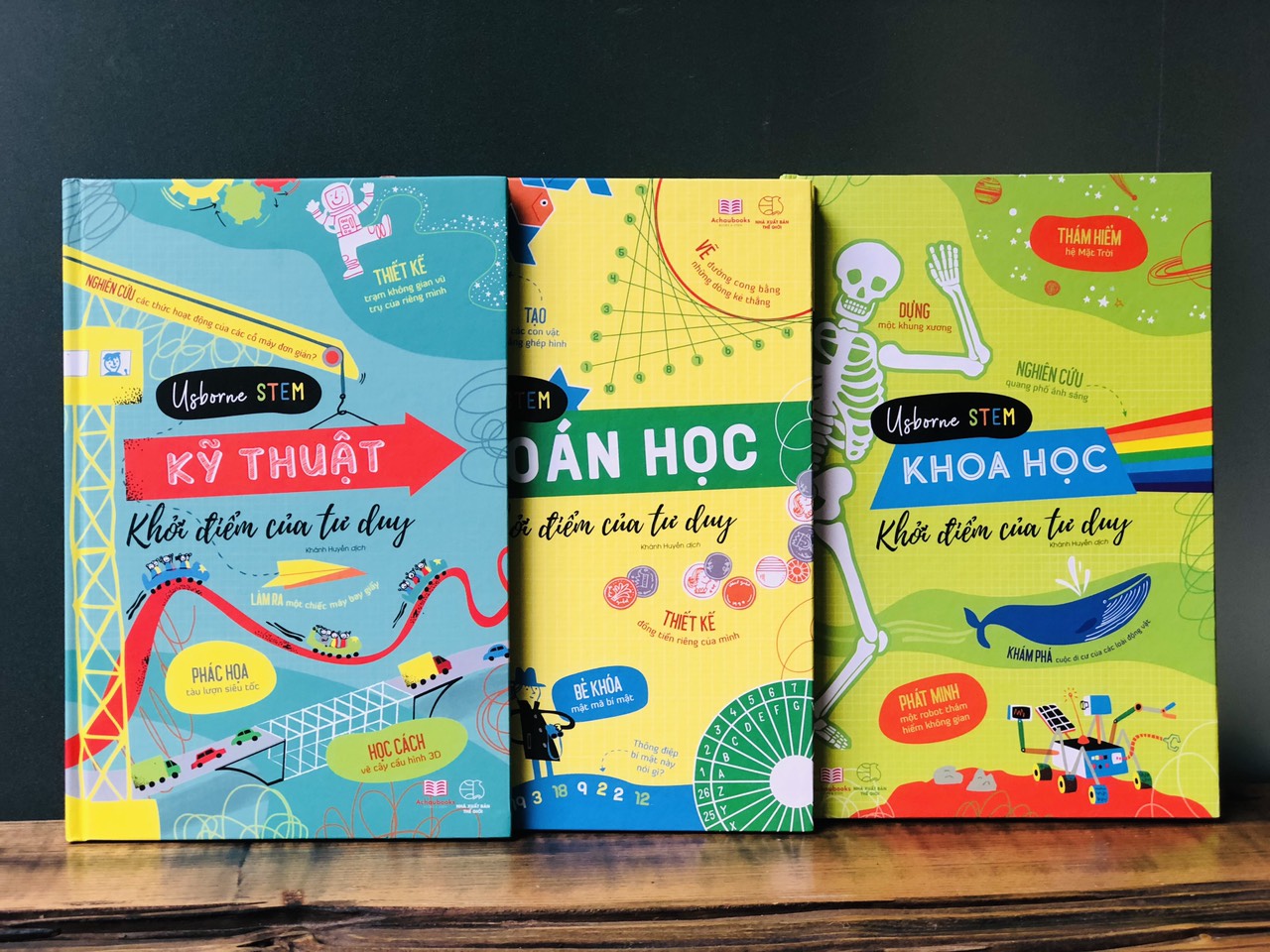 Sách khởi điểm của tư duy toán học kỹ thuật khoa học sách phát triển tư duy cho trẻ 5 - 10 tuổi usborne stem bộ 3 cuốn Á Châu books