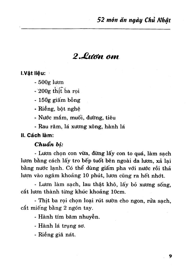 52 Món Ăn Ngày Chủ Nhật