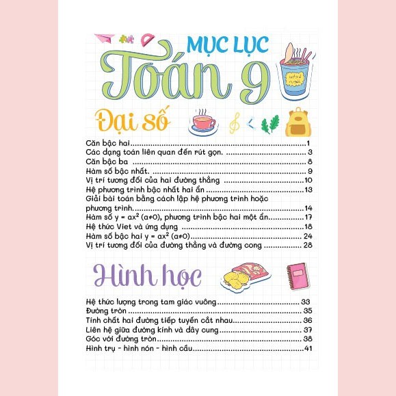 Sách TakeNote Toán 9 Khổ A5
