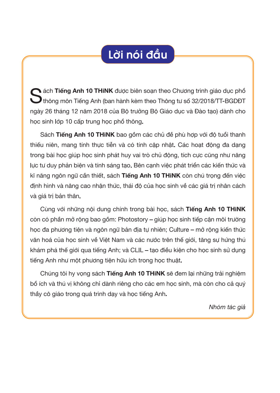 Tiếng Anh 10 Think - Student